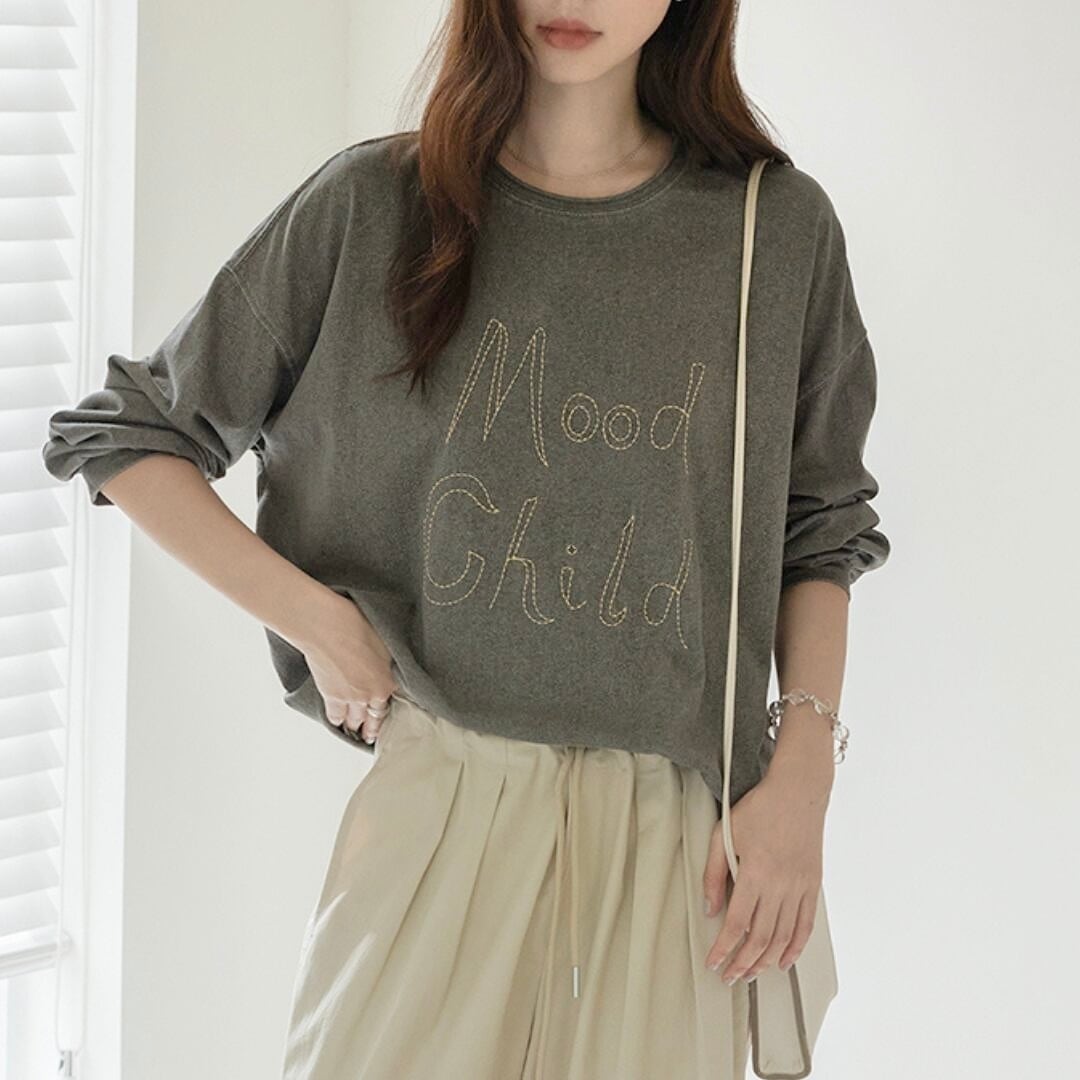 カラーステッチロングスリーブTシャツ T0177