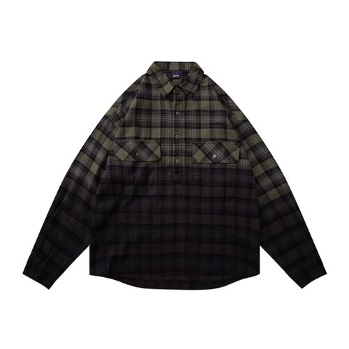 ツートーンチェックフラップポケットシャツ vi1545