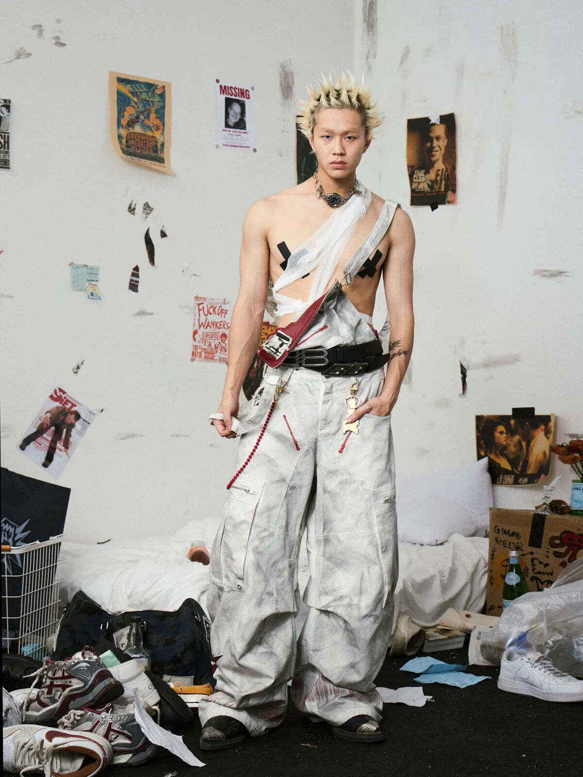 EMOBROTHER】Removable Wide-Leg Overall Pants | P3398STORE