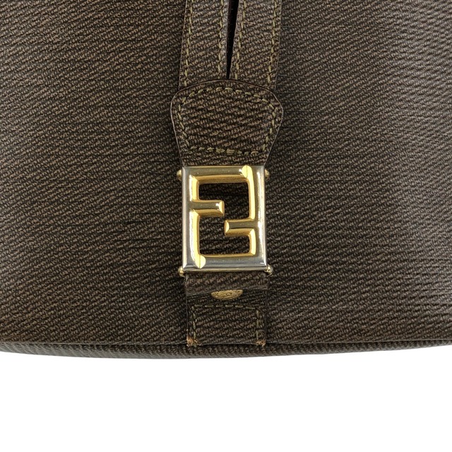 FENDI フェンディ ショルダーバッグ ブラウン FFロゴ レザー 巾着 2WAY vintage ヴィンテージ オールド z6vszr