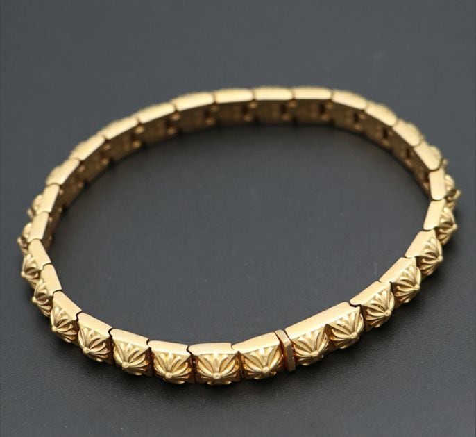 CHROME HEARTS クロムハーツ ピラミッドプラス リンクブレスレット 22K