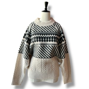 NORDIC SWEATER-Ivory【IKITSUKE】ノルディックニット　イキツケ