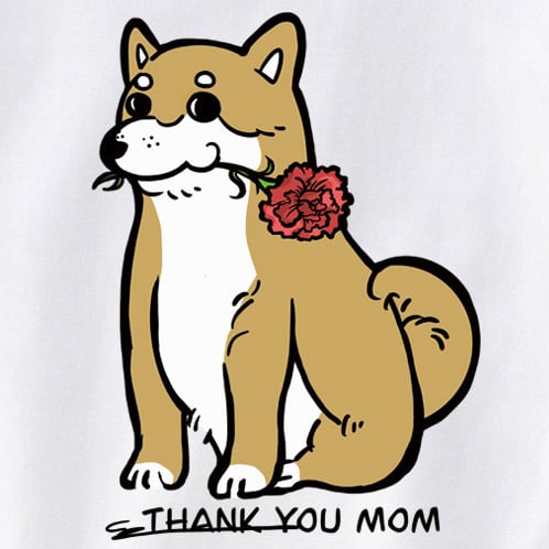 カーネーション 柴犬 Tシャツ ms98 母の日 お祝い メッセージ ギフト プレゼント