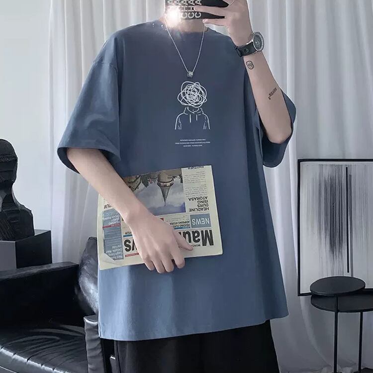 韓国メンズファッション】イラストプリントTシャツ カジュアル