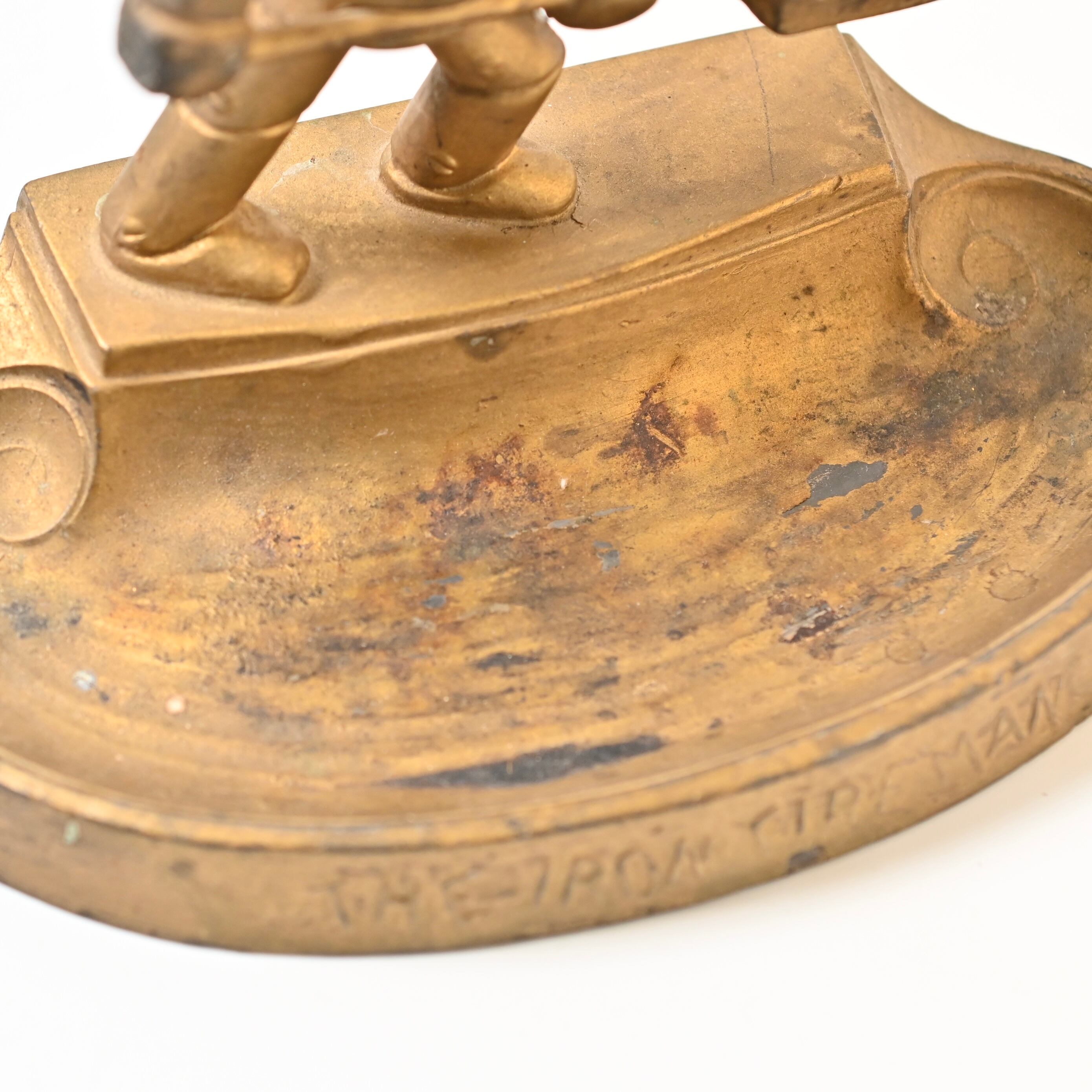 20's~ Vintage Iron Fireman Advertising Ashtray | Button Works