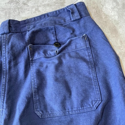 50-60s Reb フレンチワーク コットン ブルー パンツ W34 詳細写真11