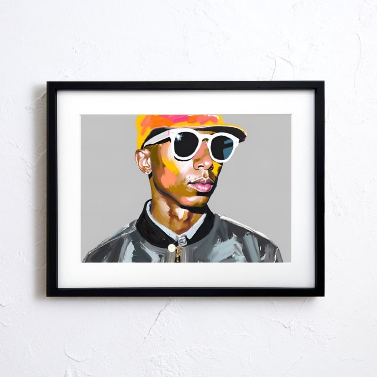 Pharrell|ファレルウィリアムスを描いたカラフルポップアート|音楽とファッションを象徴する一枚||国内生産・A3ポスター