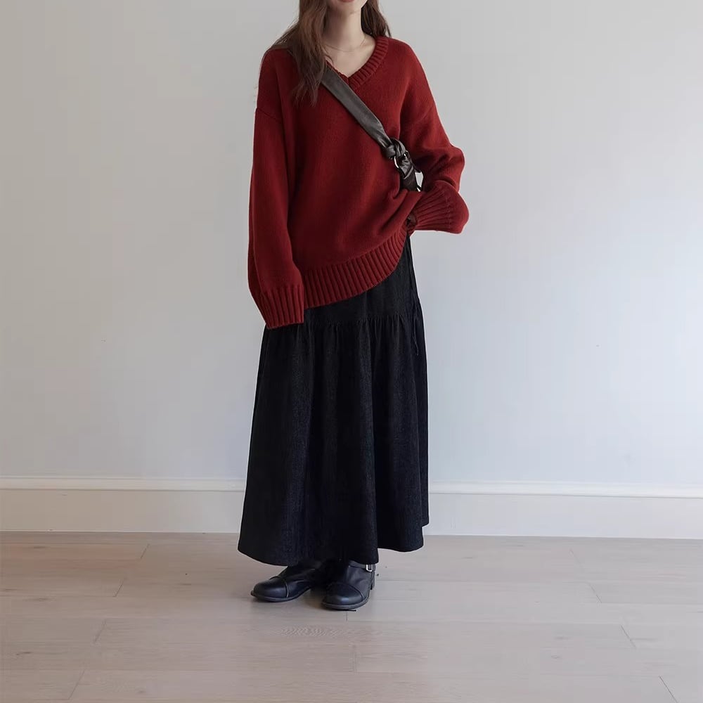 ティアードロングカート 1color ASK0012