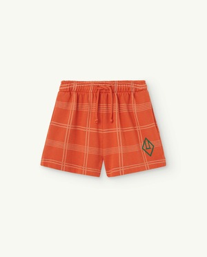 【24SS】the animals observatory ( TAO )JERSEY SHORTS HEDGHOG orange squares  ハーフパンツ　チェック