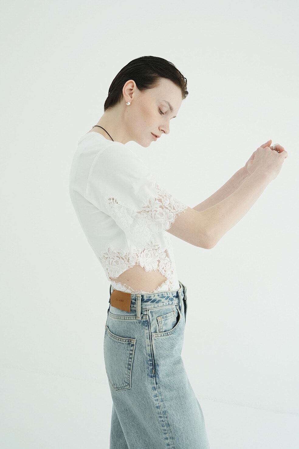 CLANE SIDE LACE CUT OUT BODYSUITS | FLICKA ASHIYA