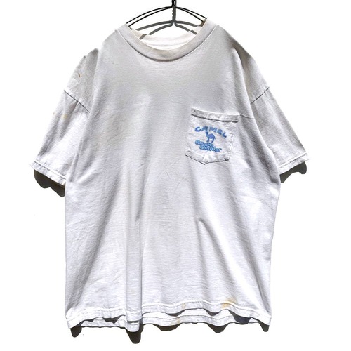 [CAMEL - Made In USA] Vintage Promotional Pocket Corporate T-Shirt Double-sided Print [1996s] Vintage Print T-Shirt