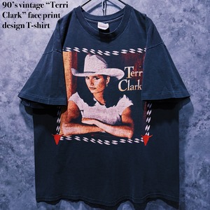 【doppio】90’s vintage “Terri Clark” face print design T-shirt