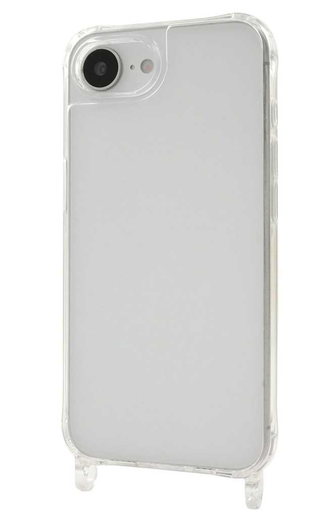 [PLATA] iPhone16e対応 iPhone17e対応 ケース カバー スマホショルダー 用 TPU リング型 ストラップホール シンプル 透明 【 クリア 】