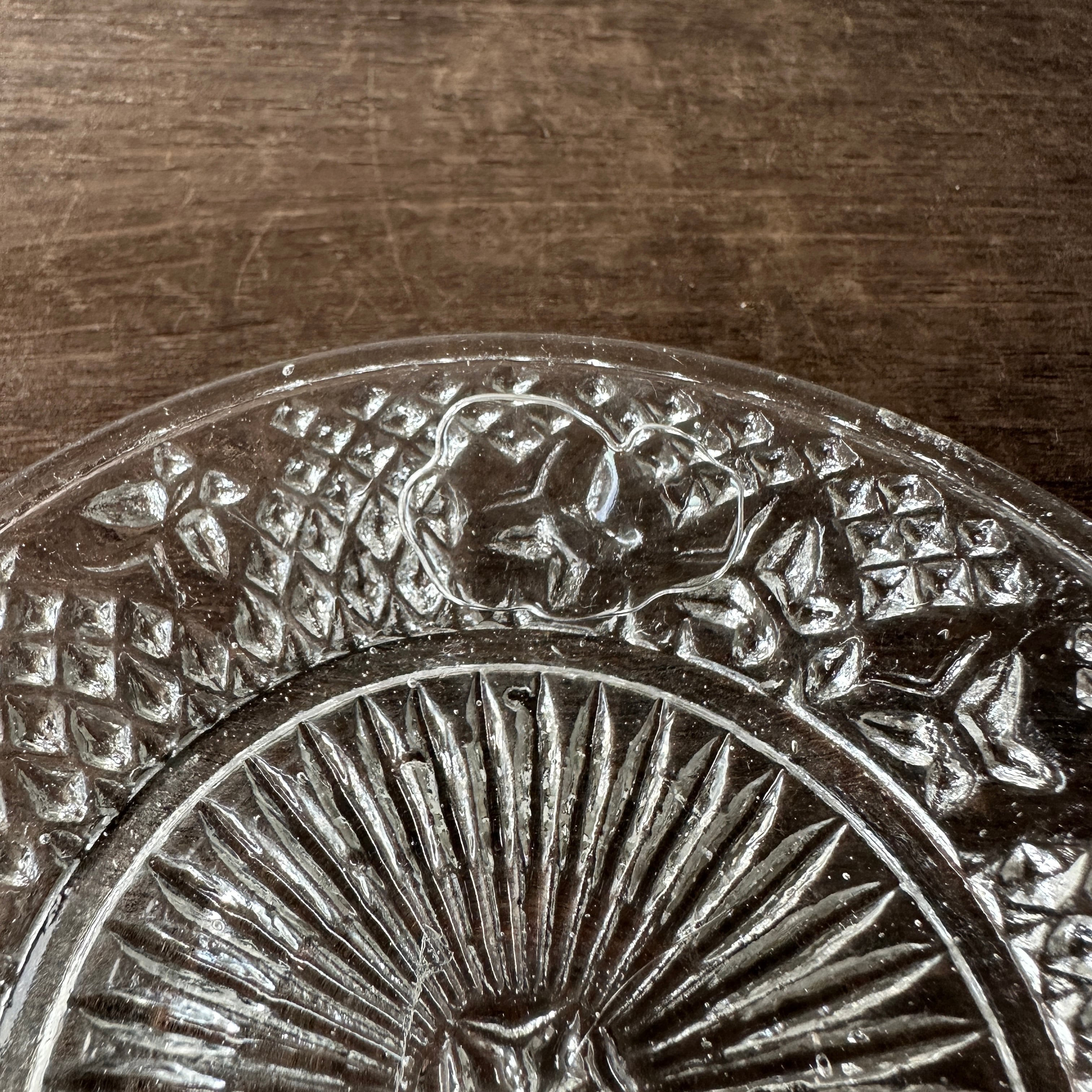 骨董時代ガラスプレスガラス希少紫ガラス渋紙氷裂模様凸凹プレス花器