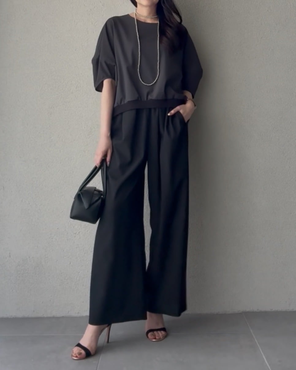 SELECT〉タックギャザーワイドパンツ 610-26066 | SYSORUS
