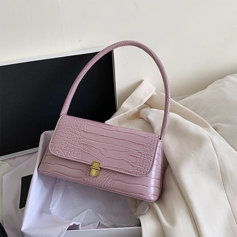 新しい小さなバッグ女性の2020夏の新しいトレンディな野生のワニパターンネット赤ファッションショルダーバッグ脇の下バッグ Tiancai_Wing_Bag3175911