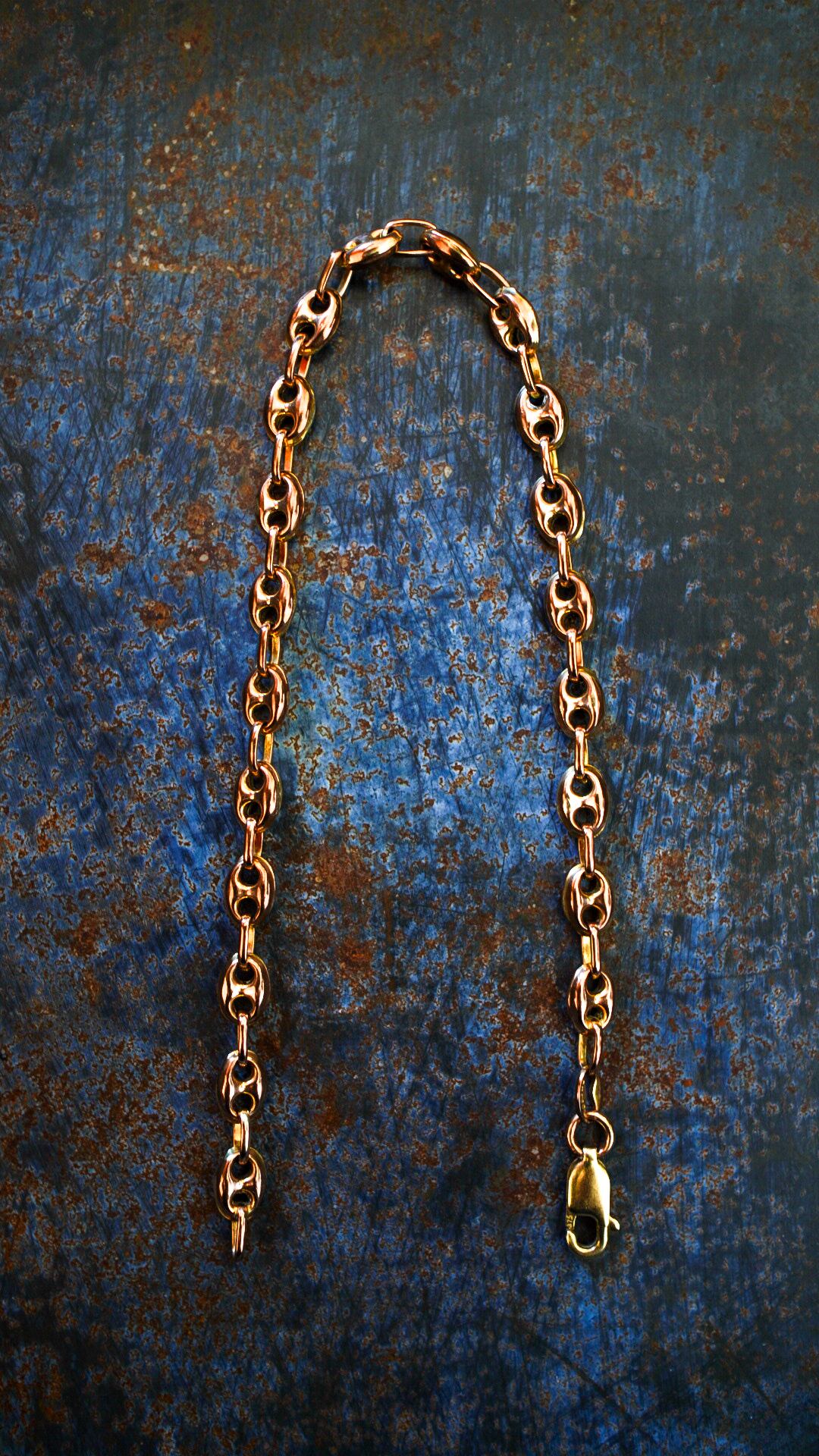 VINTAGE】U.K. VINTAGE 9ct ローズ ゴールド アンカー チェーン 
