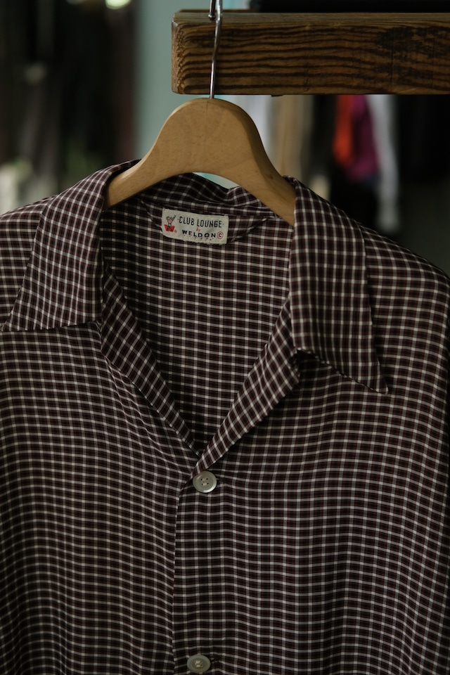 Utah/50's "WELDON CLUB LOUNGE" check shirt