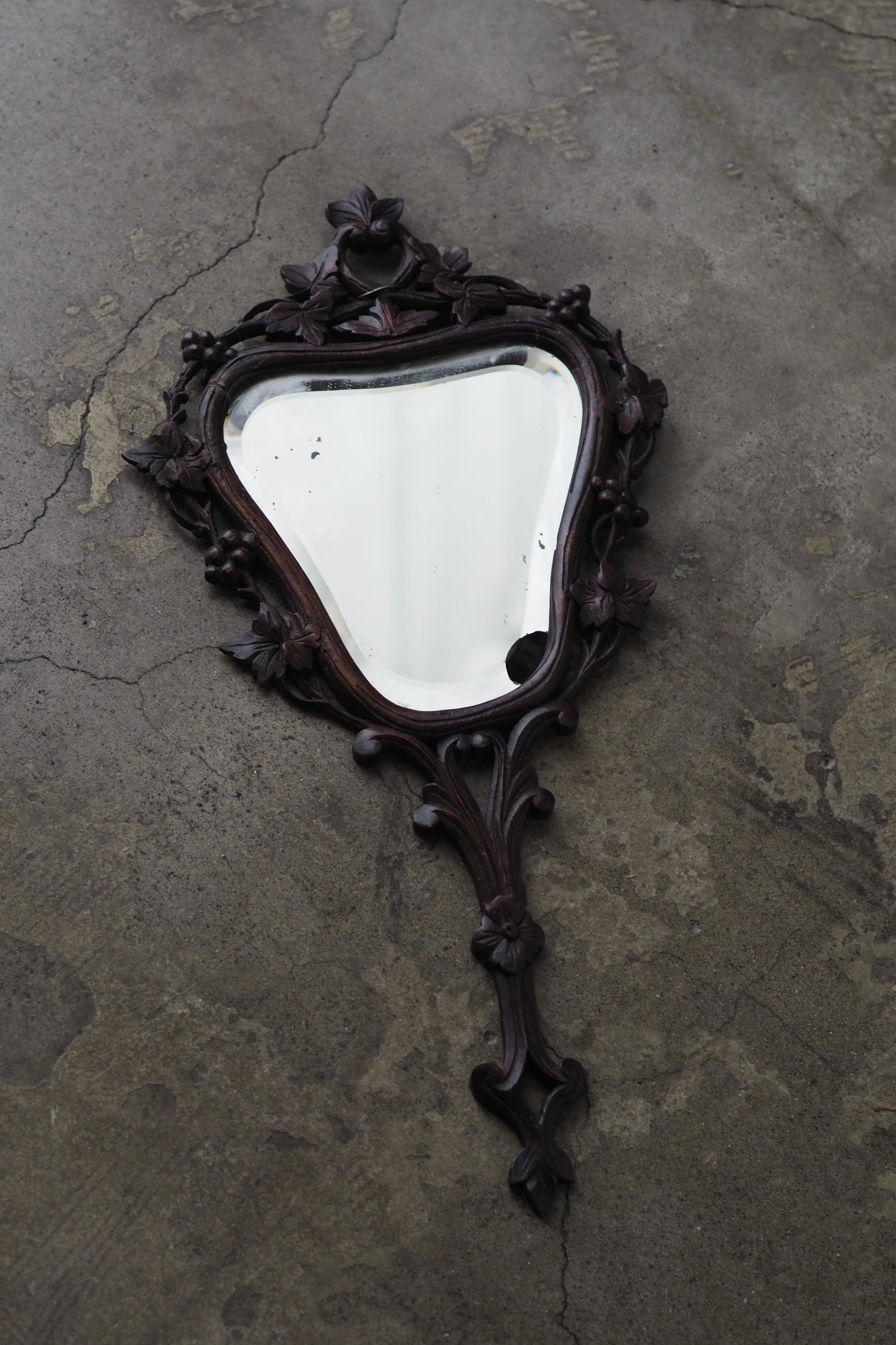 カットガラスオーバルミラー-antique oval mirror | アンティーク