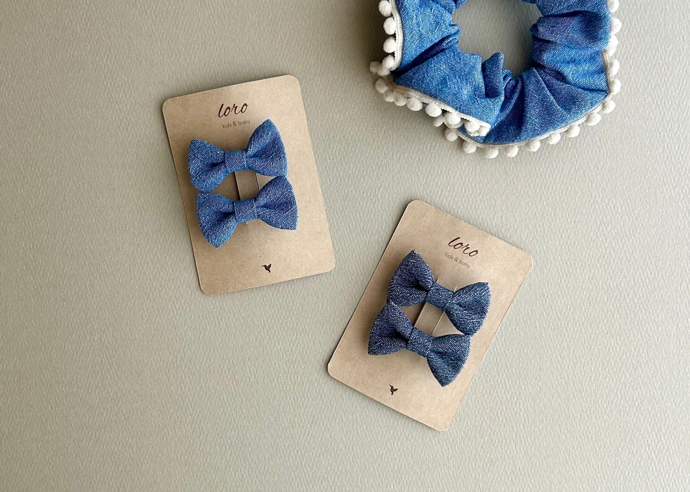denim mini hair clips