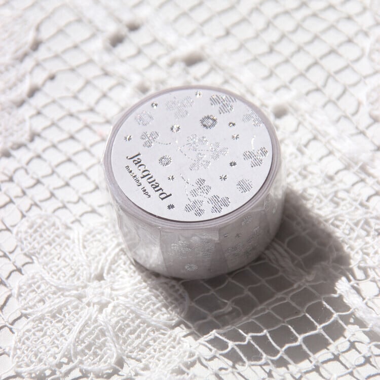 BOKI】マスキングテープ Jacquard Silver Foil Masking Tape [Clover