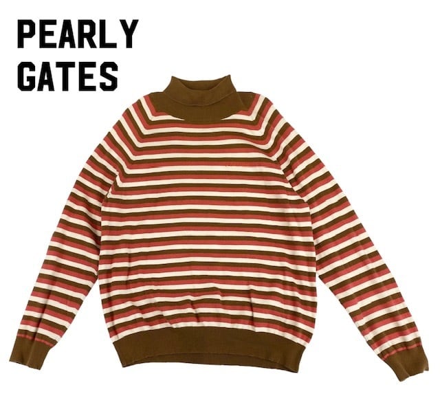 中古 パーリーゲイツ PEARLY GATES 長袖 ニットセーター ボーダー柄