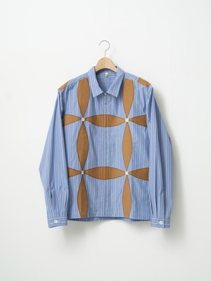 KHOKI　Button Flower Shirt　Blue　23ss-b-06