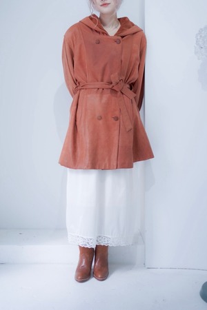 orange leather foodie coat