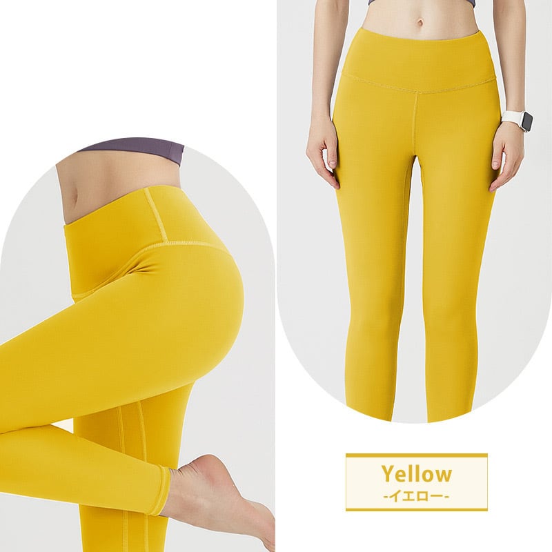 新品未使用　イージーヨガ　レギンス　Sサイズ　ライトクリームイエロー メール便】カラーヨガレギンス／yoga097 | DAY CLOSET｜ レディース