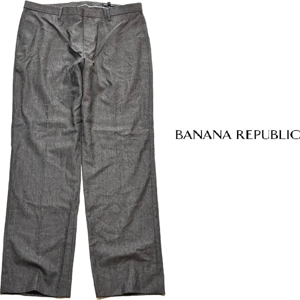 古着 90s〜 バナナリパブリック 2タック ワイド スラックス パンツ 1点物◇GAP系バナナリパブリックBR茶スラックスパンツ古着メンズ36