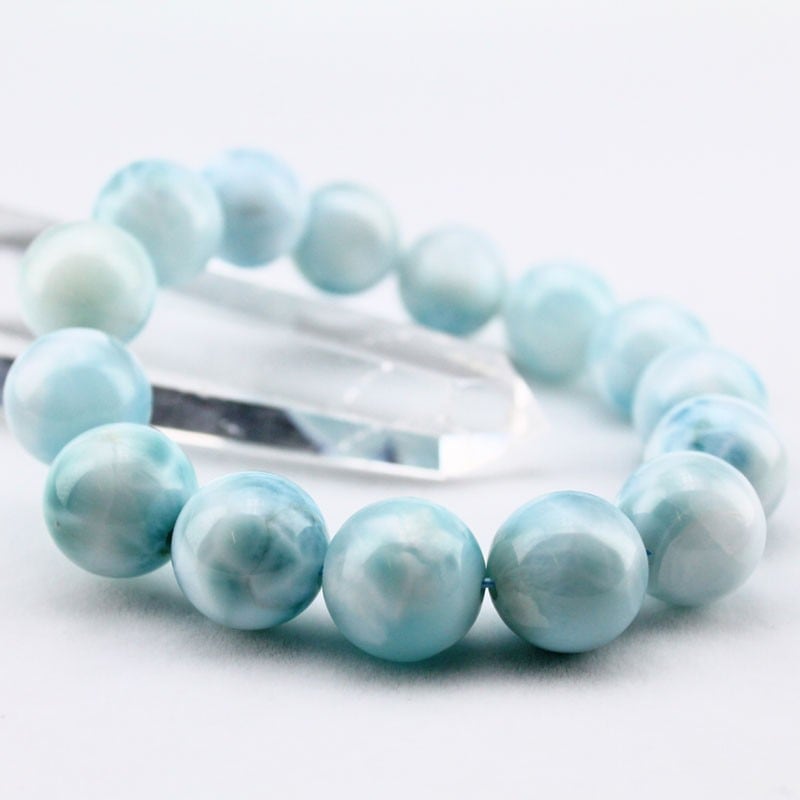 ラリマー ブレスレット 14mm 一点物 111-15