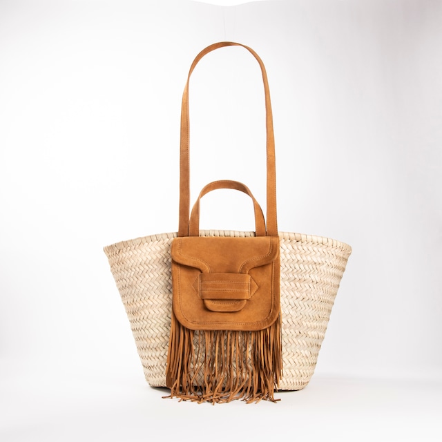 PIERRE HARDY　ALPHA BASKET 　FRINGE CAMEL