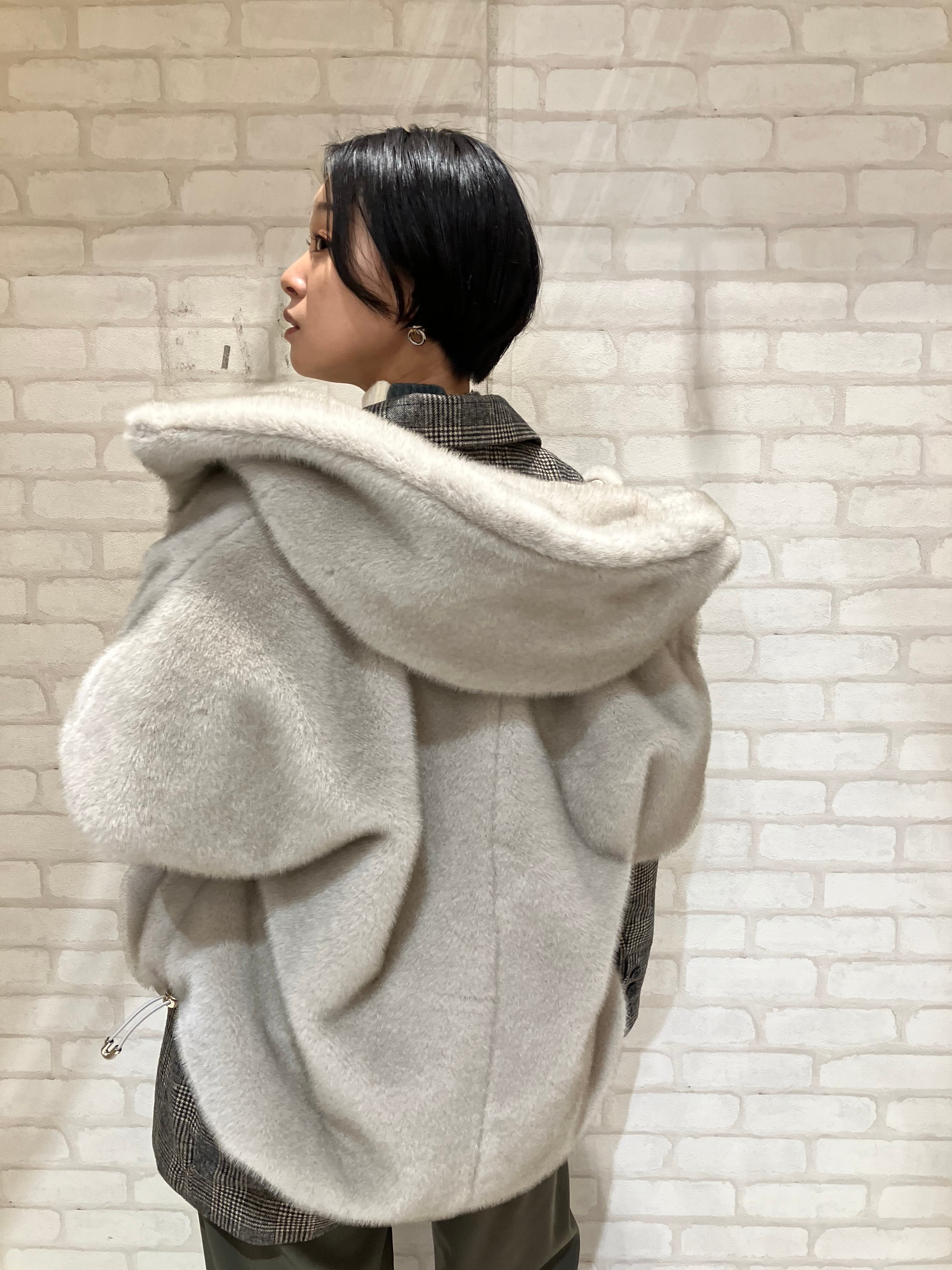 ミンクライクファー フーディドロスト ミドルコート eimee law