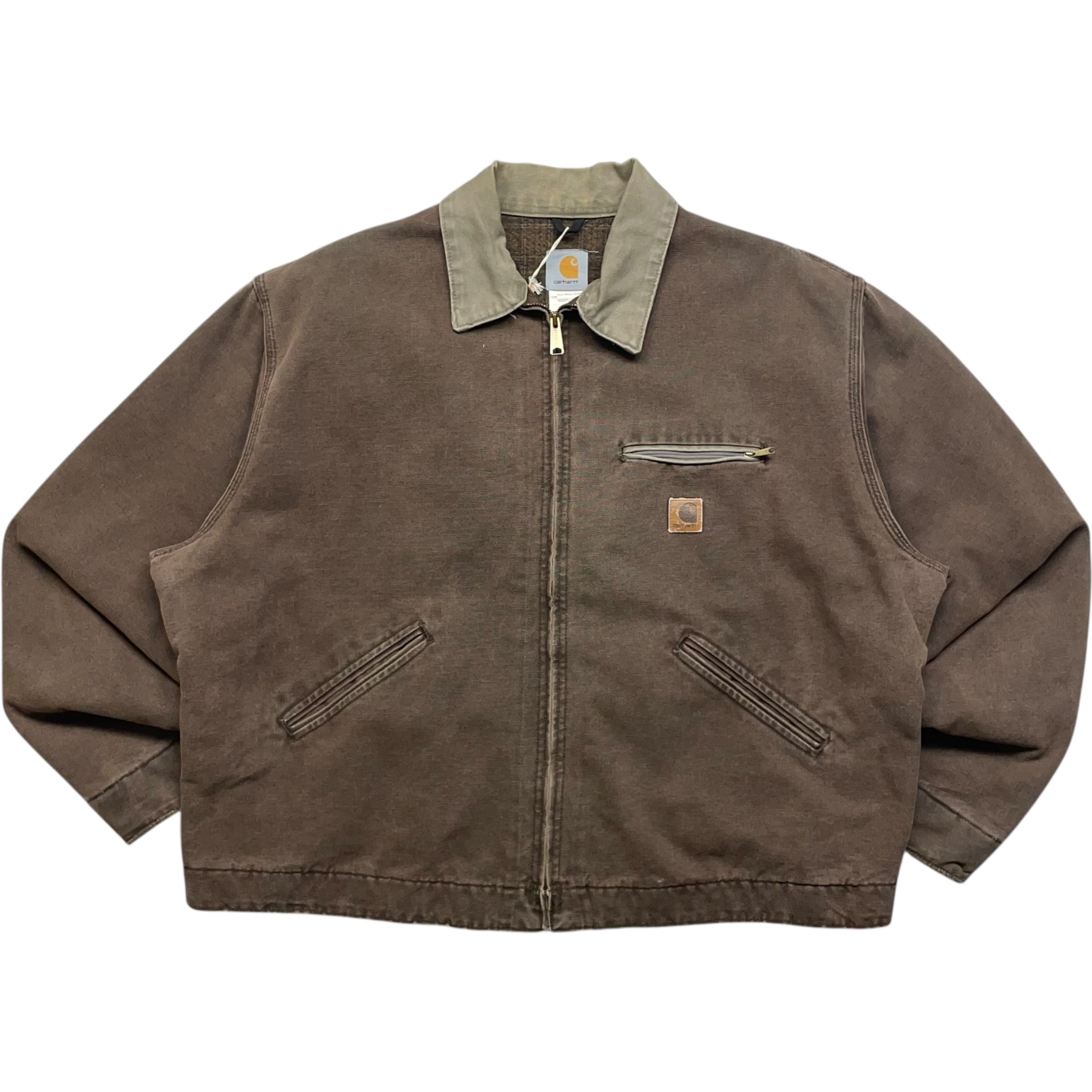 《XXL》 Carhartt カーハート 希少カラー デトロイトジャケット ワークジャケット フェード チョコレート CHT USA製 no.9398