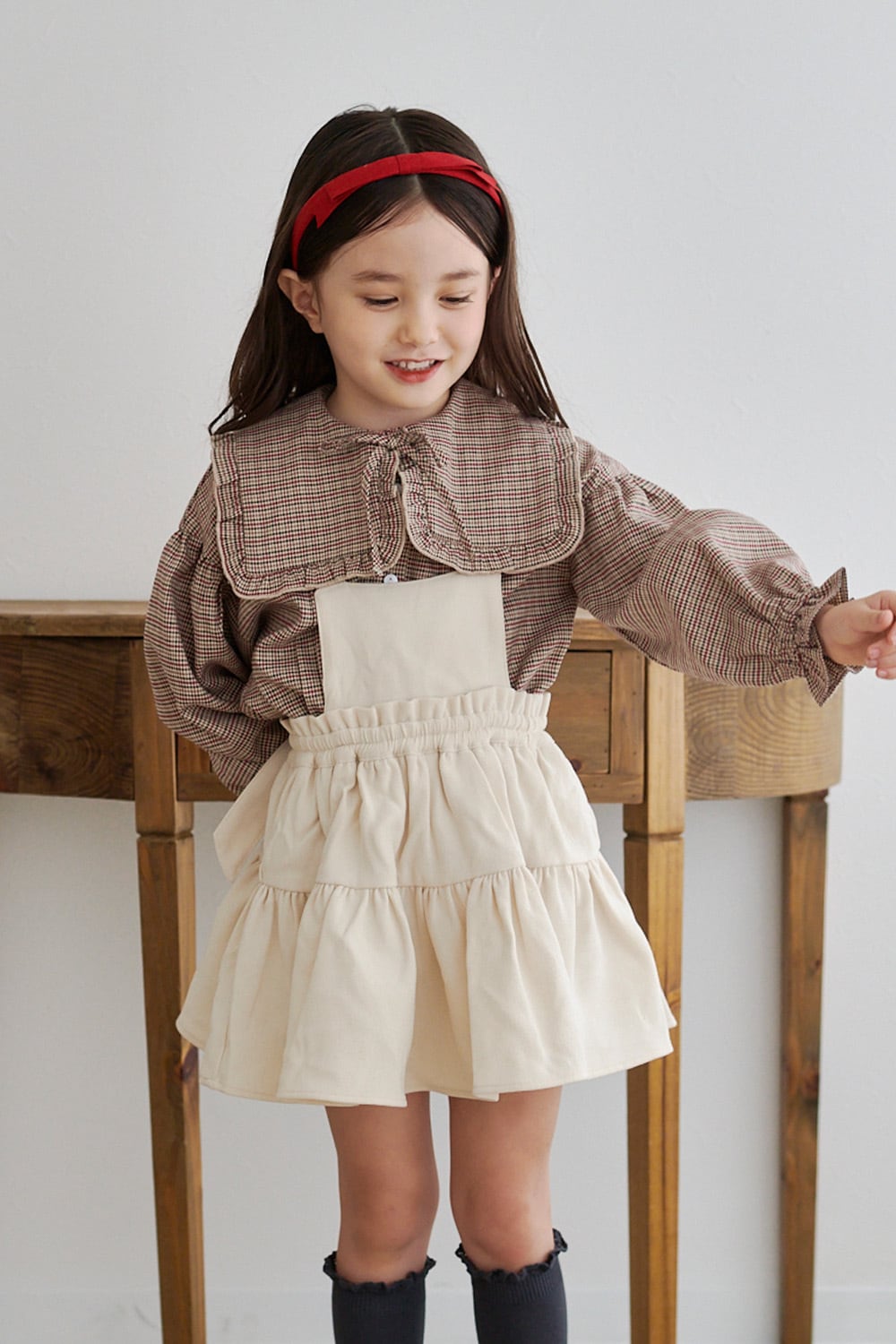 BABY リボン衿ブラウス ブラウン BABY リボン衿ブラウス ブラウン