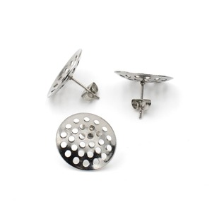 【A805】シャワーヘッドピアス18mm　ロジウム色　2個　SUS304