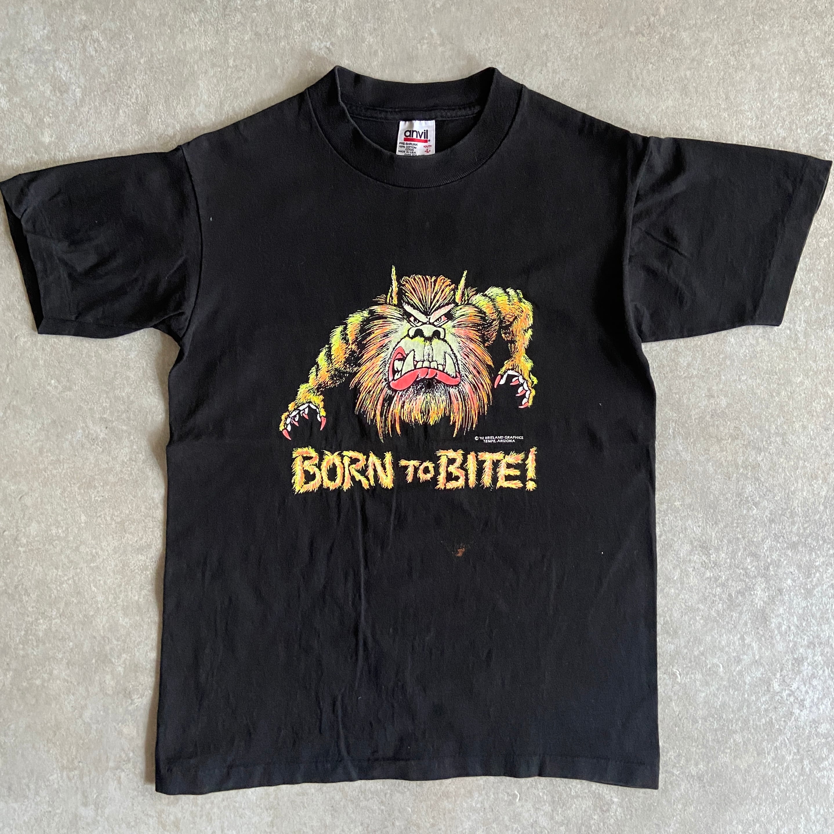 1990s anvil "BORN TO BITE" Tee S位 Made in USA H447
