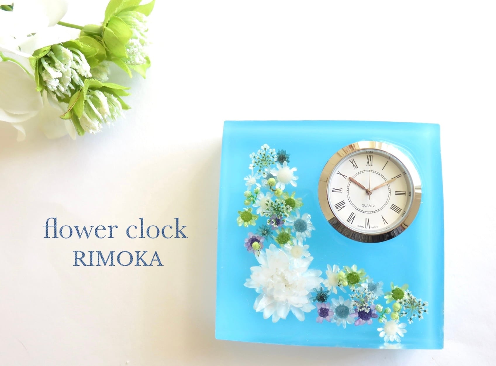 ギフトに【フラワー クロック】 置き時計 はめ込み時計 | RIMOKA