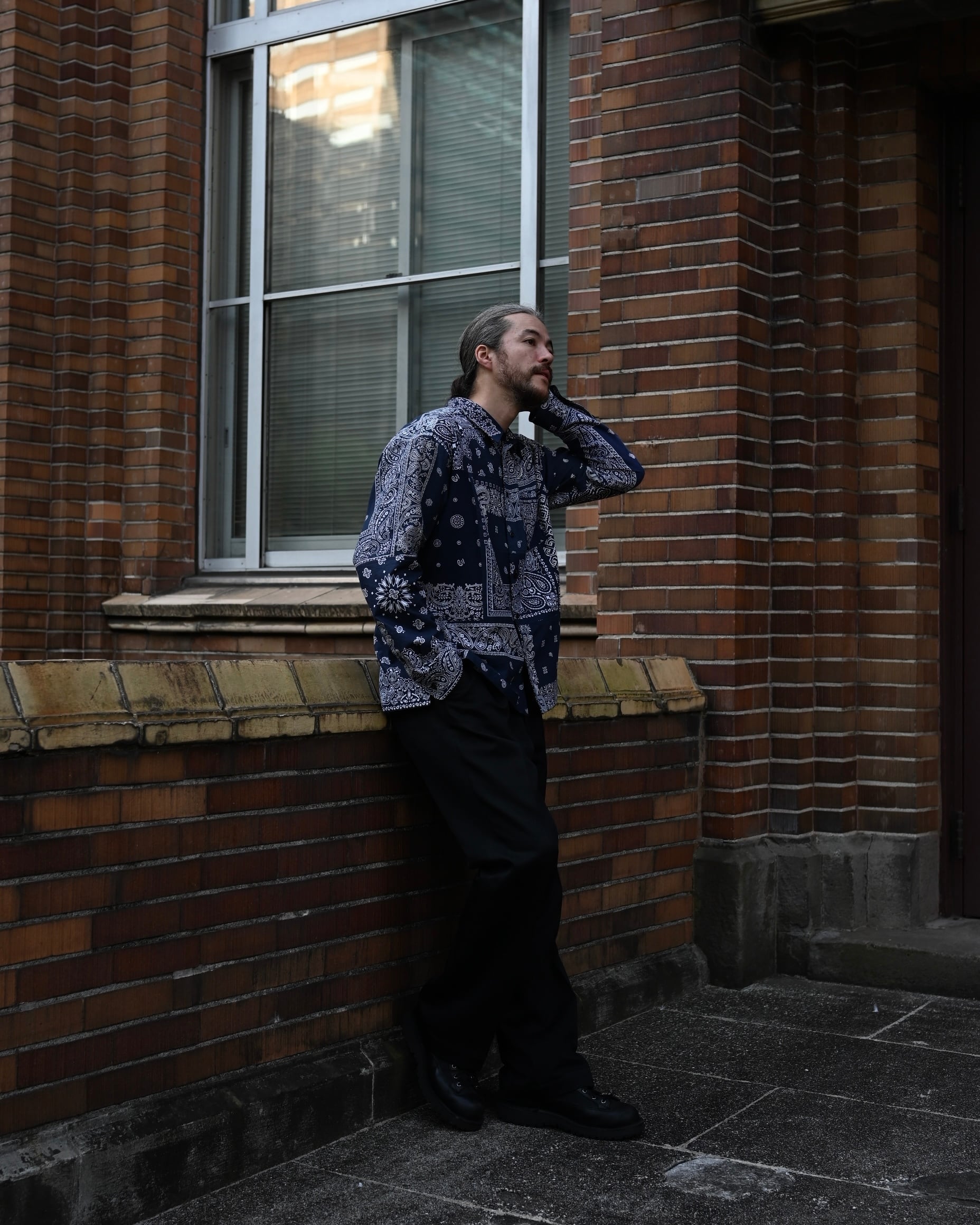 Bandana Shirt c/# NAVY | MIYAGIHIDETAKA