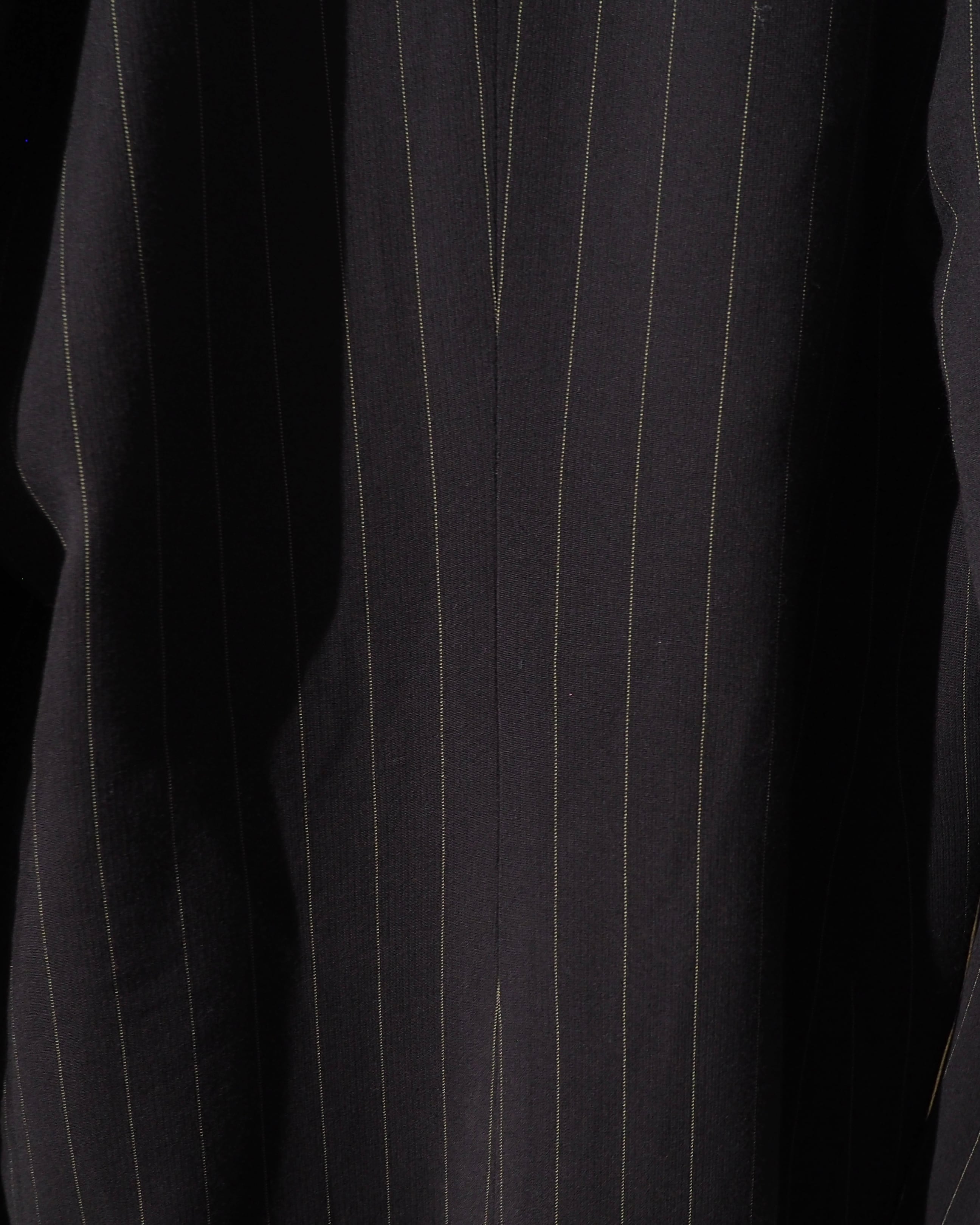 1990 - 00s ” ANNE KLEIN ” Dark Brown × Yellow Stitch Embroider Double jacket