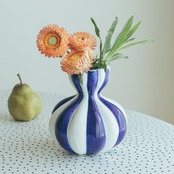 Blue Stripe Flower Vase