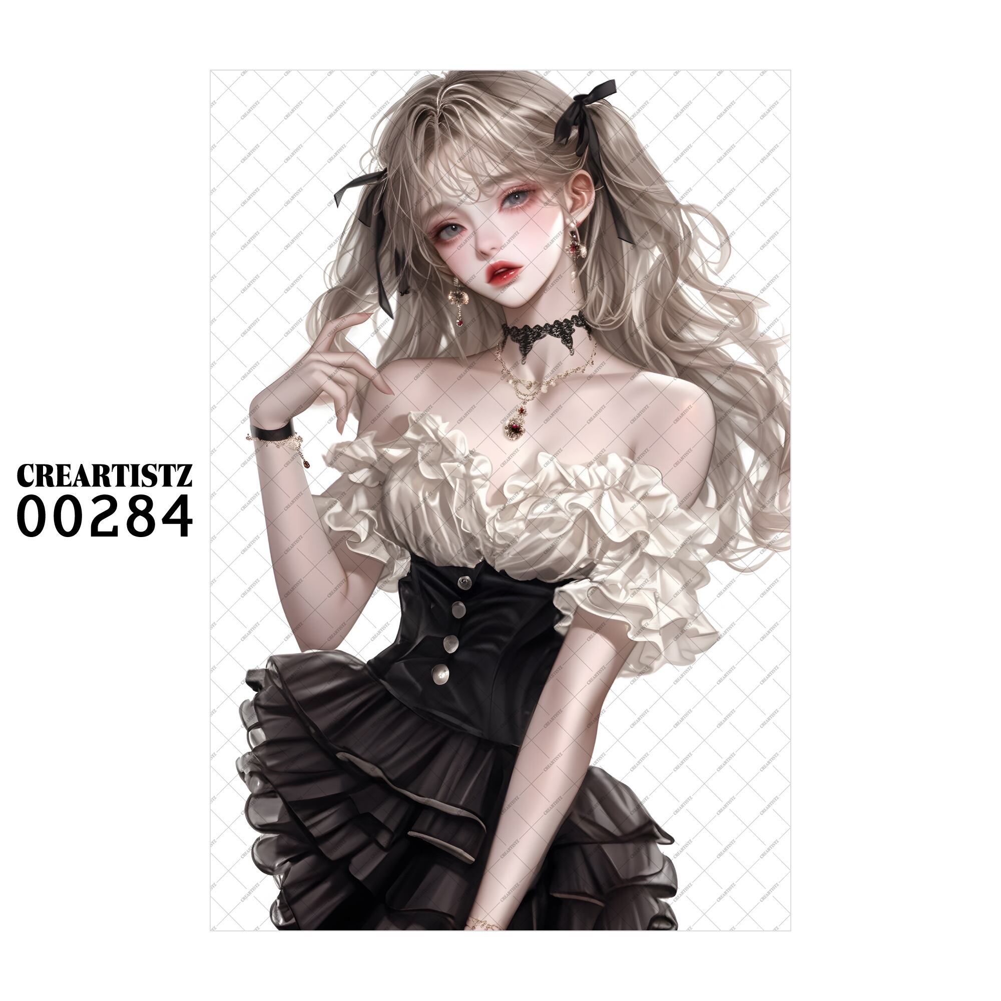 00284 ガール キュート オリジナル ペーパー/ステッカー 4枚セット CREARTISTZ