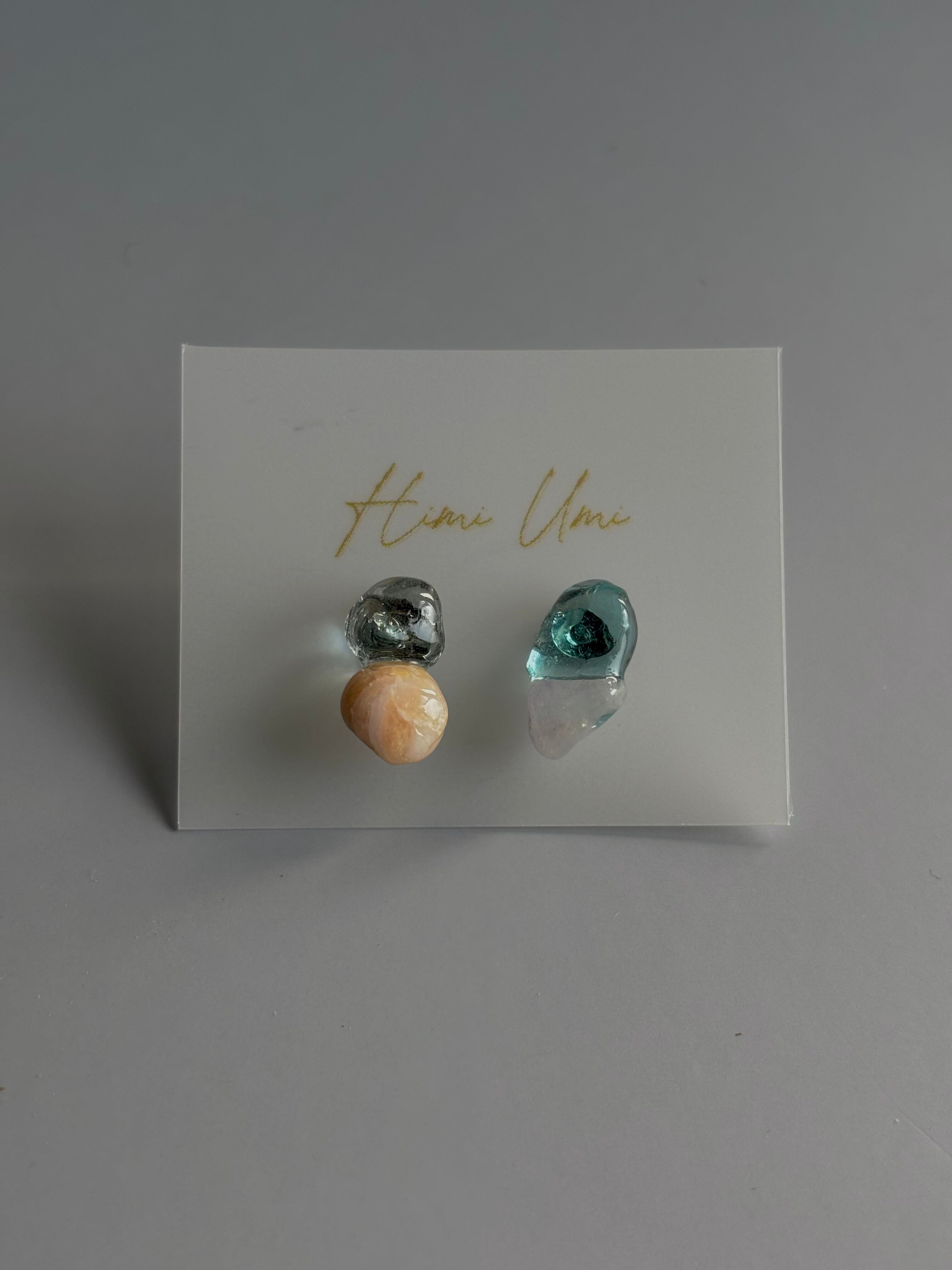 シーグラスピアス/Himi blue