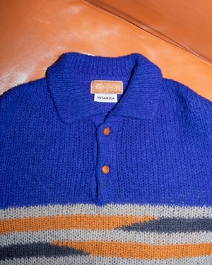handcrafted pattern knit polo / Made in SPAIN