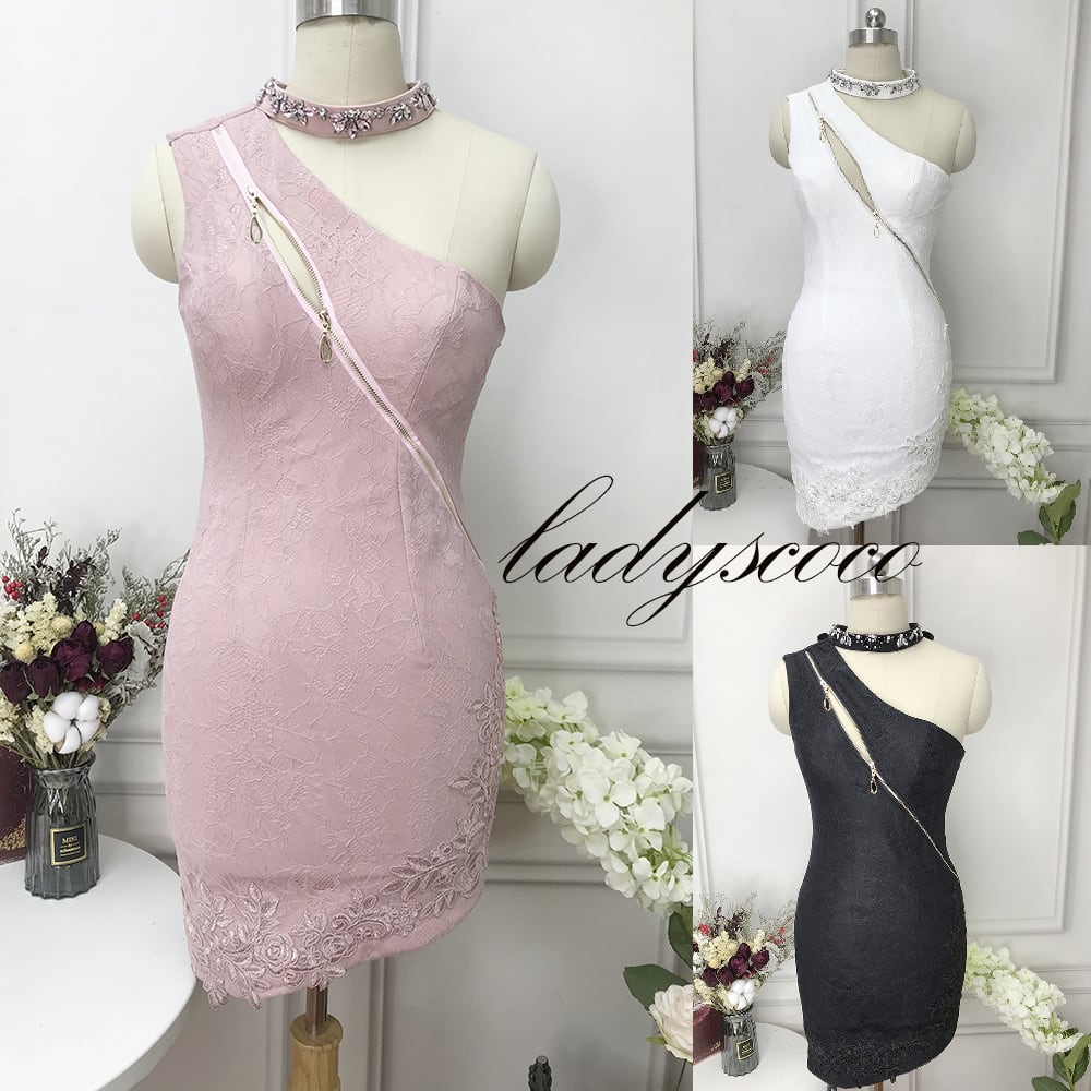 【即日発送】【在庫セール】3色 ミニドレス キャバドレ セクシー レース 谷間魅せ ノースリーブドレス 指名 クラブ YN2021-01