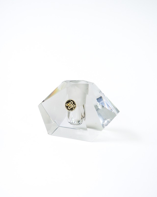 Hexagonal glass single flower vase
