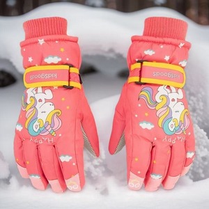 子供 手袋 キッズ 防寒手袋 冬用 グローブ 8歳 9歳 10歳 11歳 男の子 女の子 裏起毛 あったか 防風 撥水 保温 滑り止め 五本指 スノーグローブ 恐竜 ユニコーン かわいい おしゃれ 雪遊び 通学 通園 アウトドア 冬 防寒対策 商品画像6