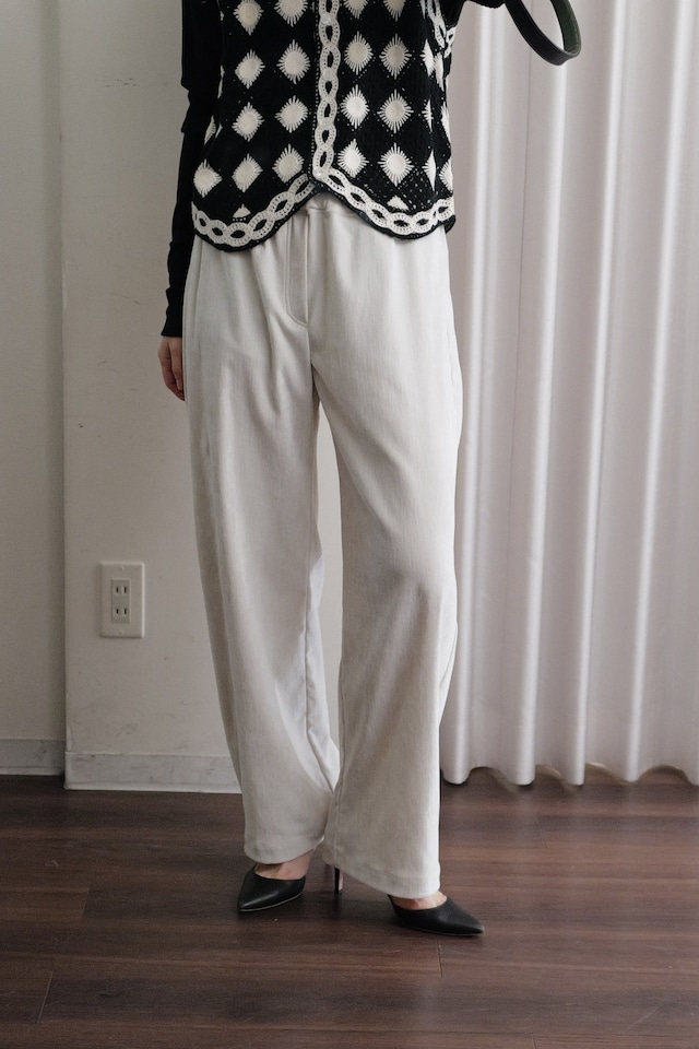 velour easy pants off white