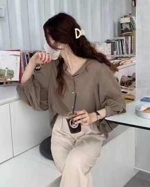 ノーカラーシャツ　AJ2205-701