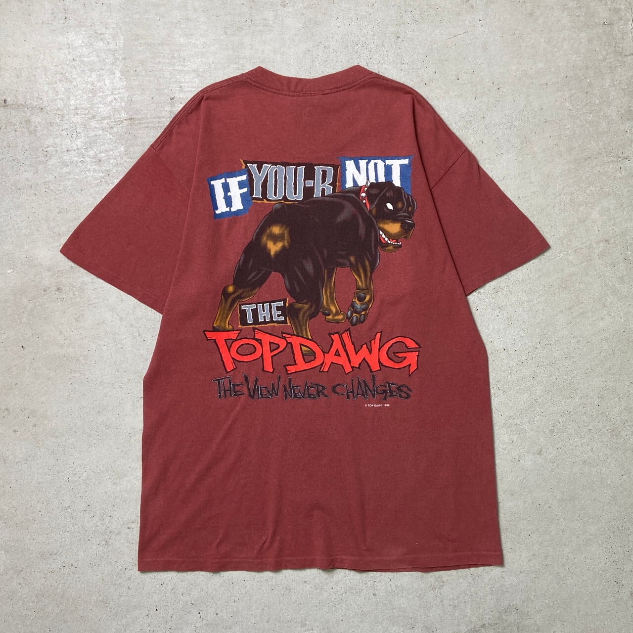 90年代 USA製 TOP DAWG アニマルプリントTシャツ 犬 メンズL相当 古着